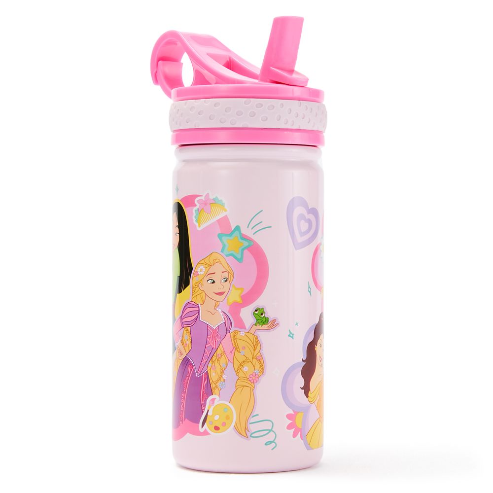Disney Princess 14oz. Stainless Steel Water Bottle with Built-In Straw