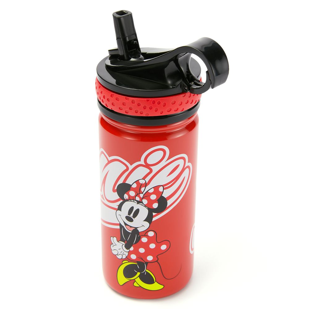 Minnie Mouse Stainless Steel Water Bottle with Built-In Straw
