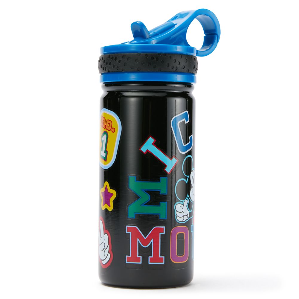 Mickey Mouse 14oz. Stainless Steel Water Bottle with Built-In Straw Official shopDisney