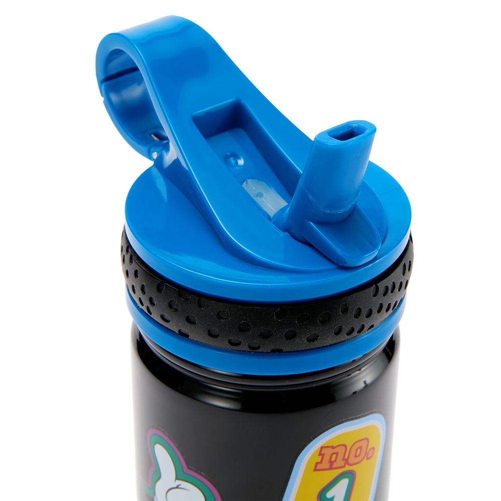 Mickey Mouse Stainless Steel Water Bottle with Built-In Straw