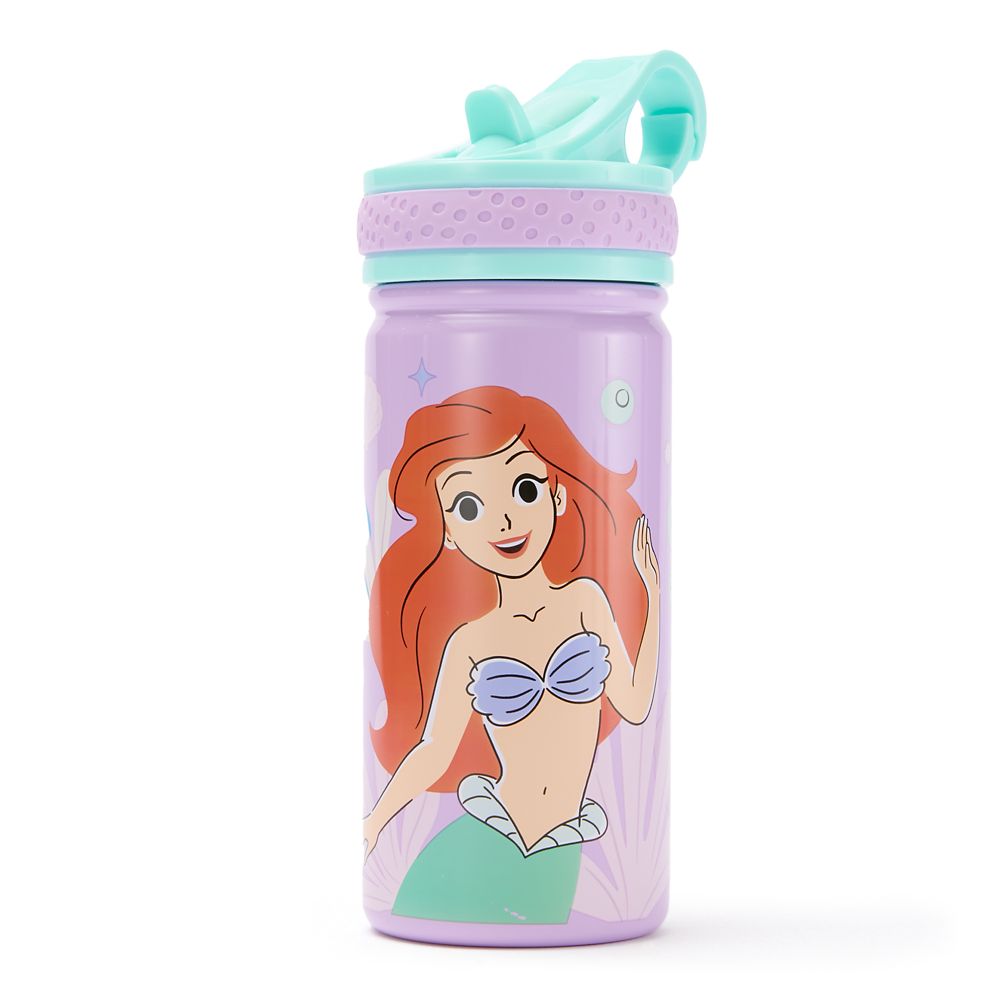 Ariel 14oz. Stainless Steel Water Bottle with Built-In Straw – The Little Mermaid
