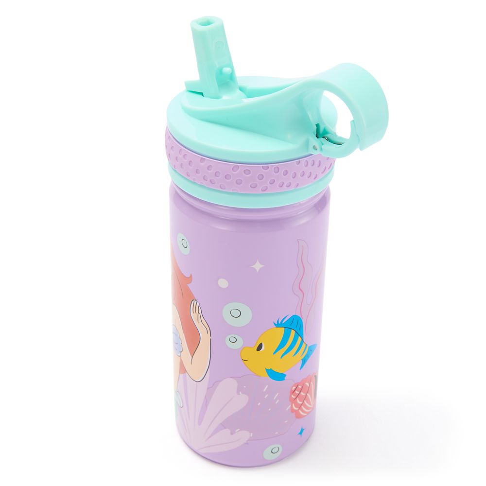 Ariel Stainless Steel Water Bottle with Built-In Straw - The Little Mermaid