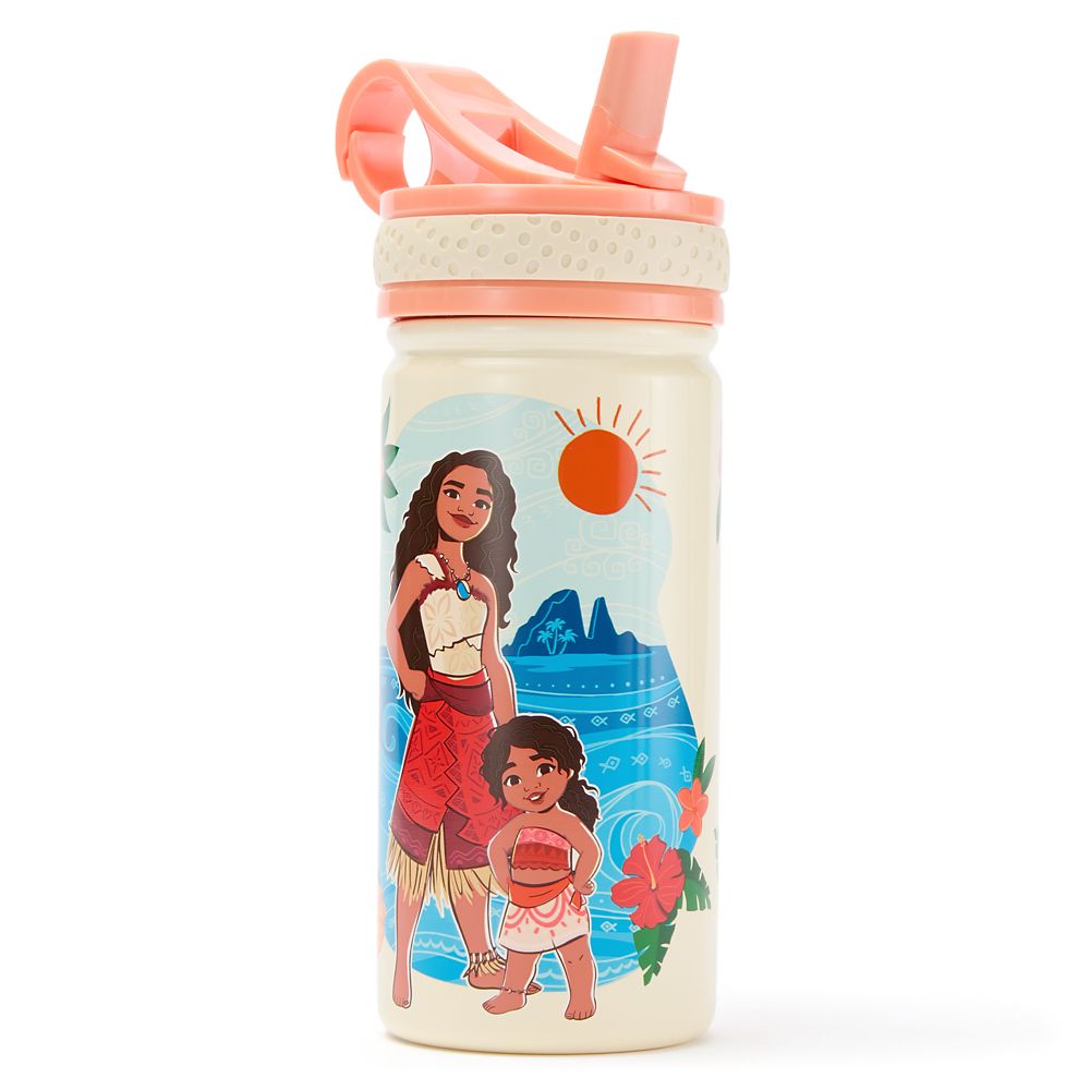 Moana and Simea 14oz. Stainless Steel Water Bottle with Built-In Straw - Moana 2
