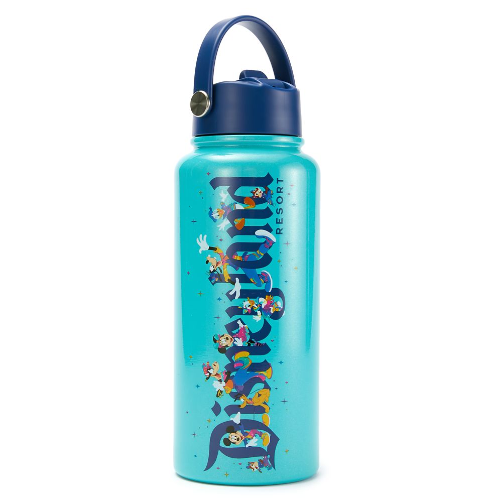 Mickey Mouse and Friends 33 oz. Stainless Steel Water Bottle with Built-In Straw &ndash; Disneyland 70th Anniversary