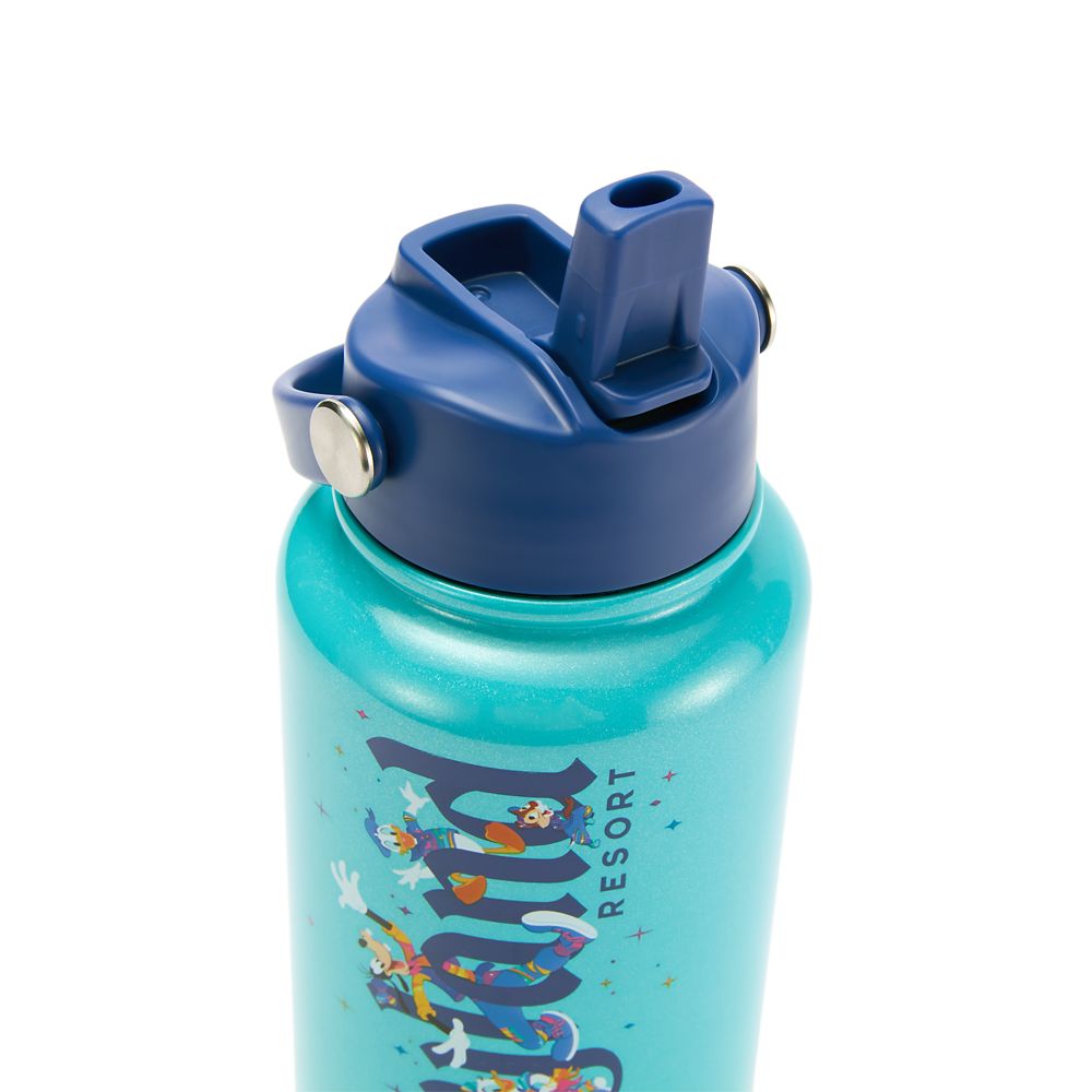 Mickey Mouse and Friends 33 oz. Stainless Steel Water Bottle with Built-In Straw &ndash; Disneyland 70th Anniversary