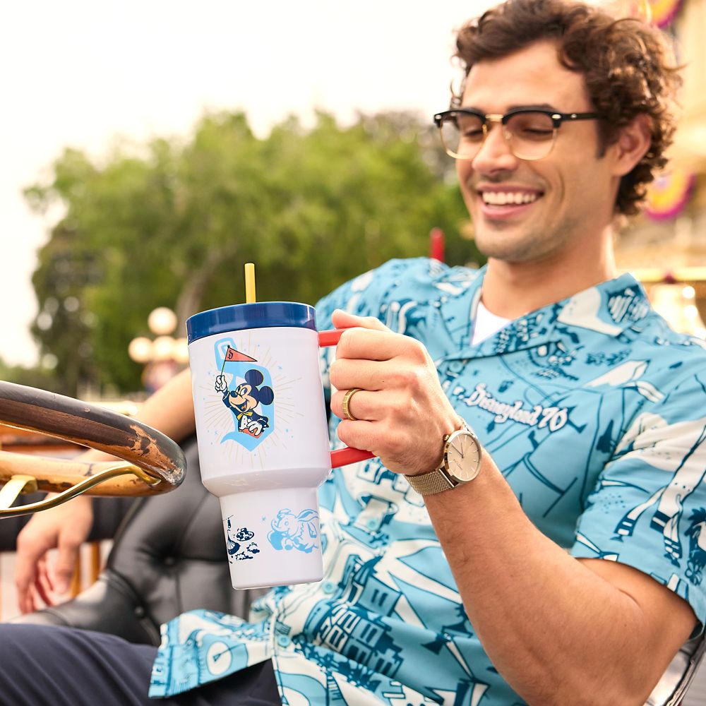Mickey Mouse and Friends Travel Cup with Straw - Disneyland 70th Anniversary