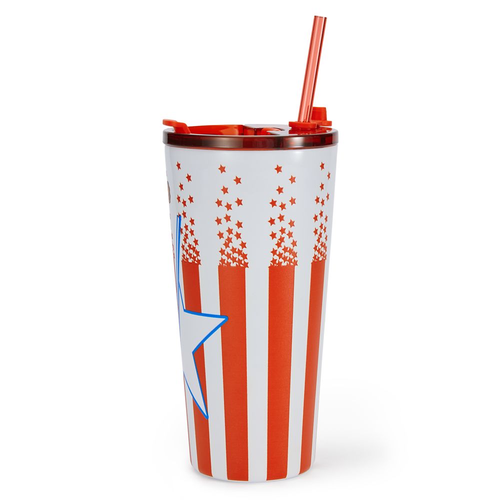 Captain America 18 oz. Stainless Steel Tumbler with Straw