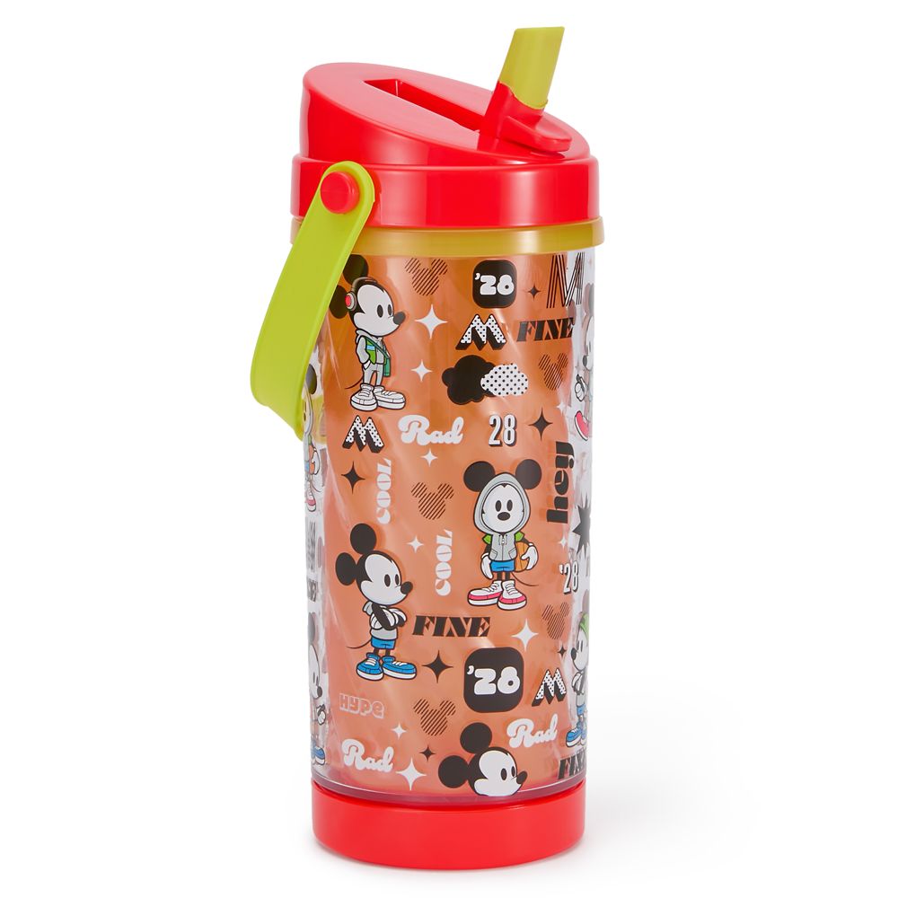 Mickey Mouse Color-Changing Water Bottle with Built-In Straw and Handle