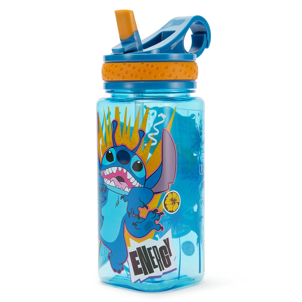 Stitch 16 oz. Water Bottle with Built-In Straw &ndash; Lilo & Stitch