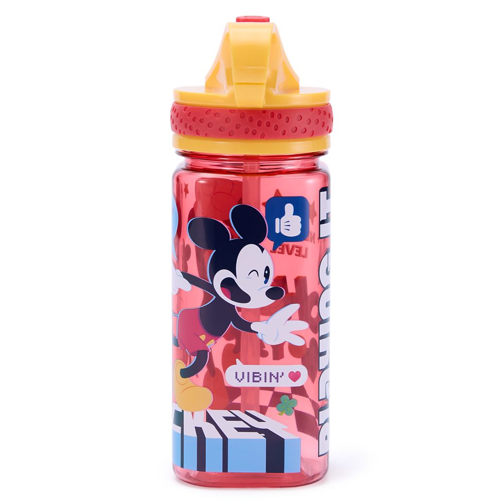 Mickey Mouse and Friends 16 oz. Water Bottle with Built-In Straw