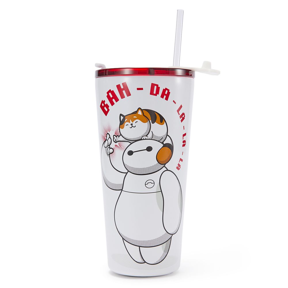 Baymax and Mochi 19 oz. Stainless Steel Tumbler with Straw &ndash; Big Hero 6