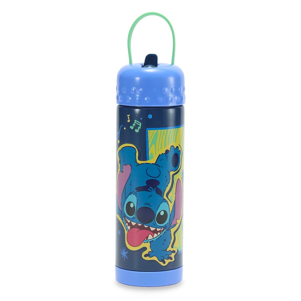 Stitch 16 oz. Stainless Steel Water Bottle with Built-In Straw &ndash; Lilo & Stitch