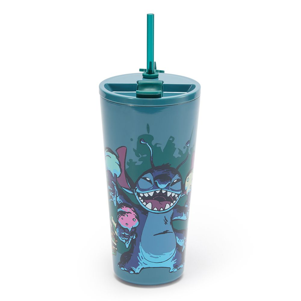 Stitch Stainless Steel Water Bottle with Straw &ndash; Lilo & Stitch