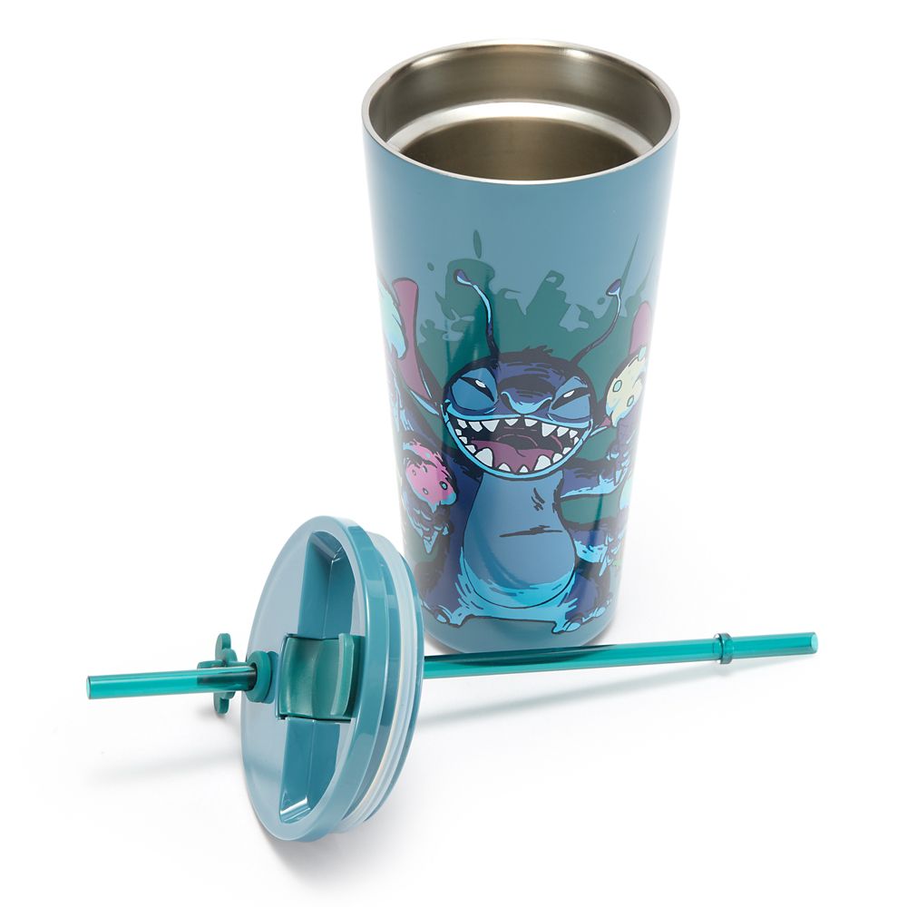 Stitch Stainless Steel Water Bottle with Straw &ndash; Lilo & Stitch