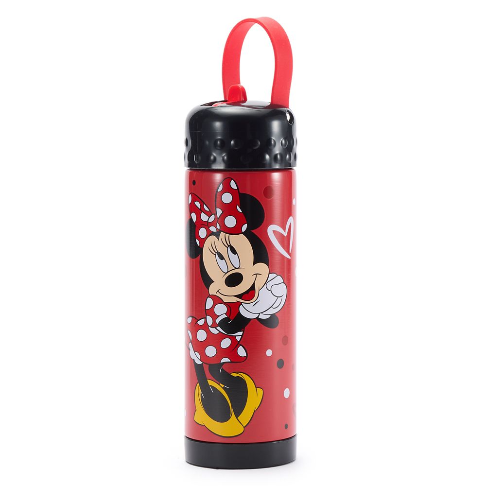 Minnie Mouse 16 oz. Stainless Steel Water Bottle with Built-In Straw