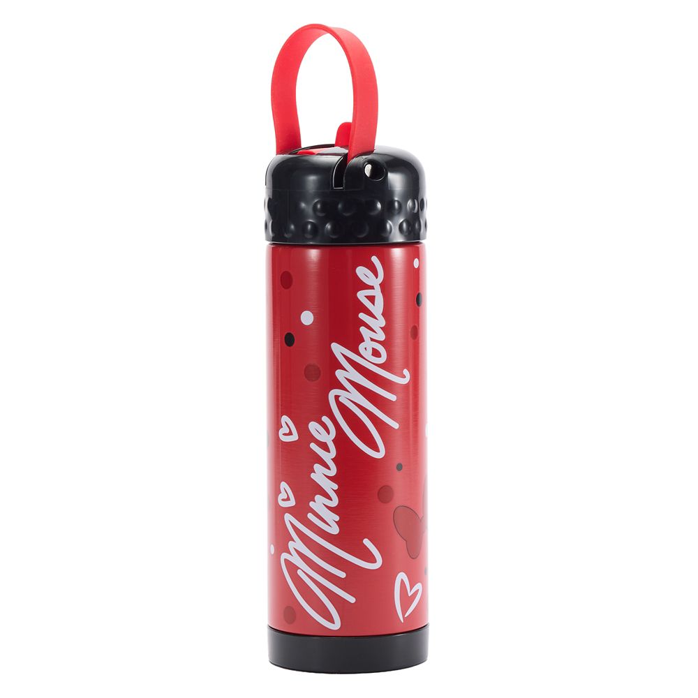 Minnie Mouse 16 oz. Stainless Steel Water Bottle with Built-In Straw