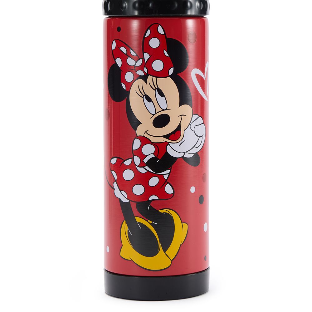 Minnie Mouse 16 oz. Stainless Steel Water Bottle with Built-In Straw