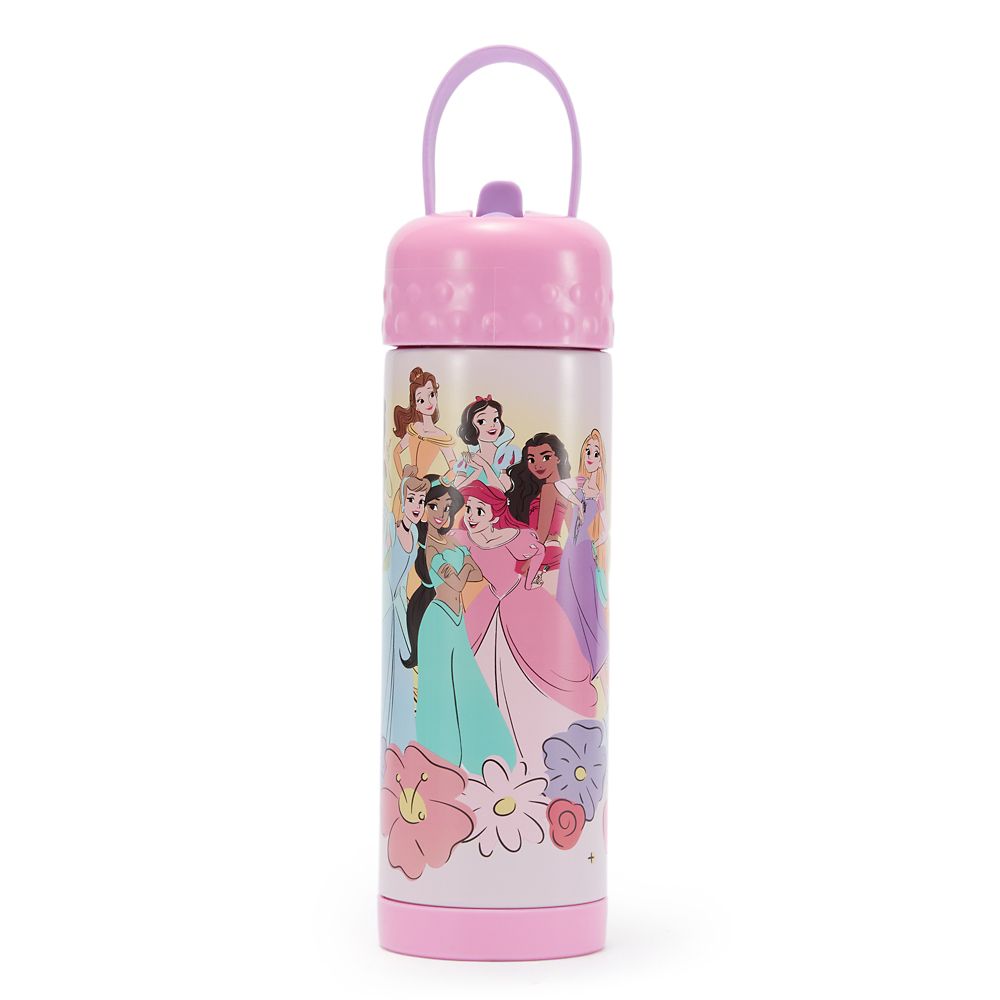 Disney Princess 16 oz. Stainless Steel Water Bottle with Built-In Straw