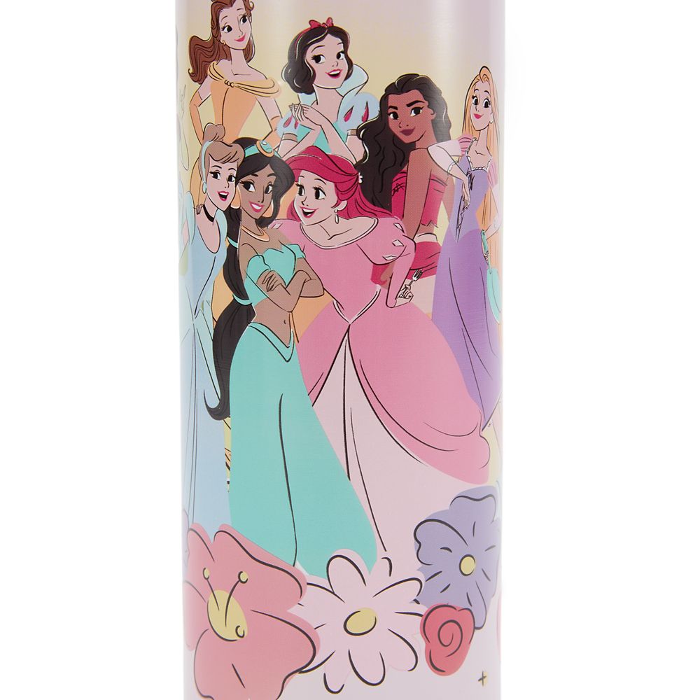 Disney Princess 16 oz. Stainless Steel Water Bottle with Built-In Straw