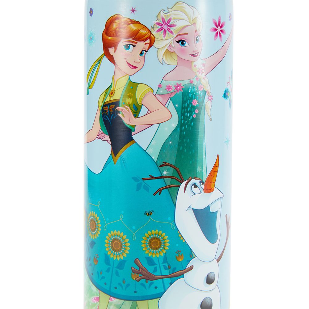 Frozen 16 oz. Stainless Steel Water Bottle with Built-In Straw