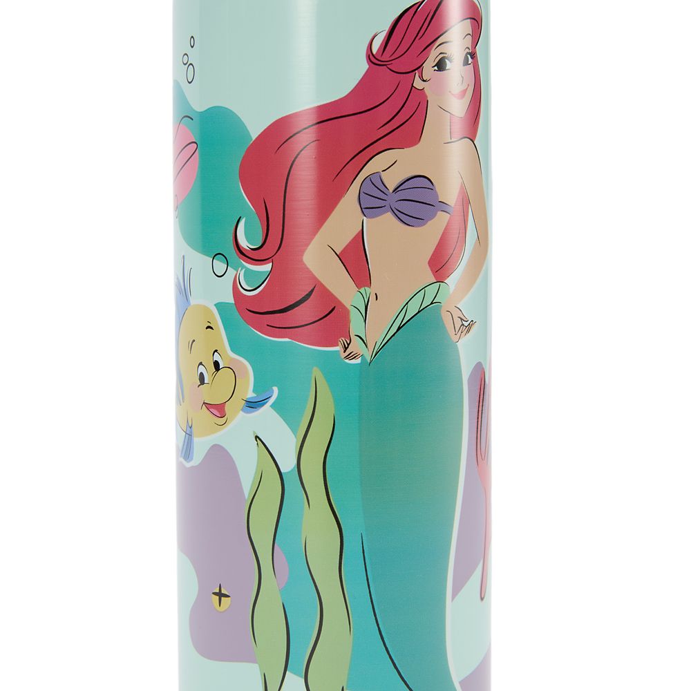 The Little Mermaid 16 oz. Stainless Steel Water Bottle with Built-In Straw