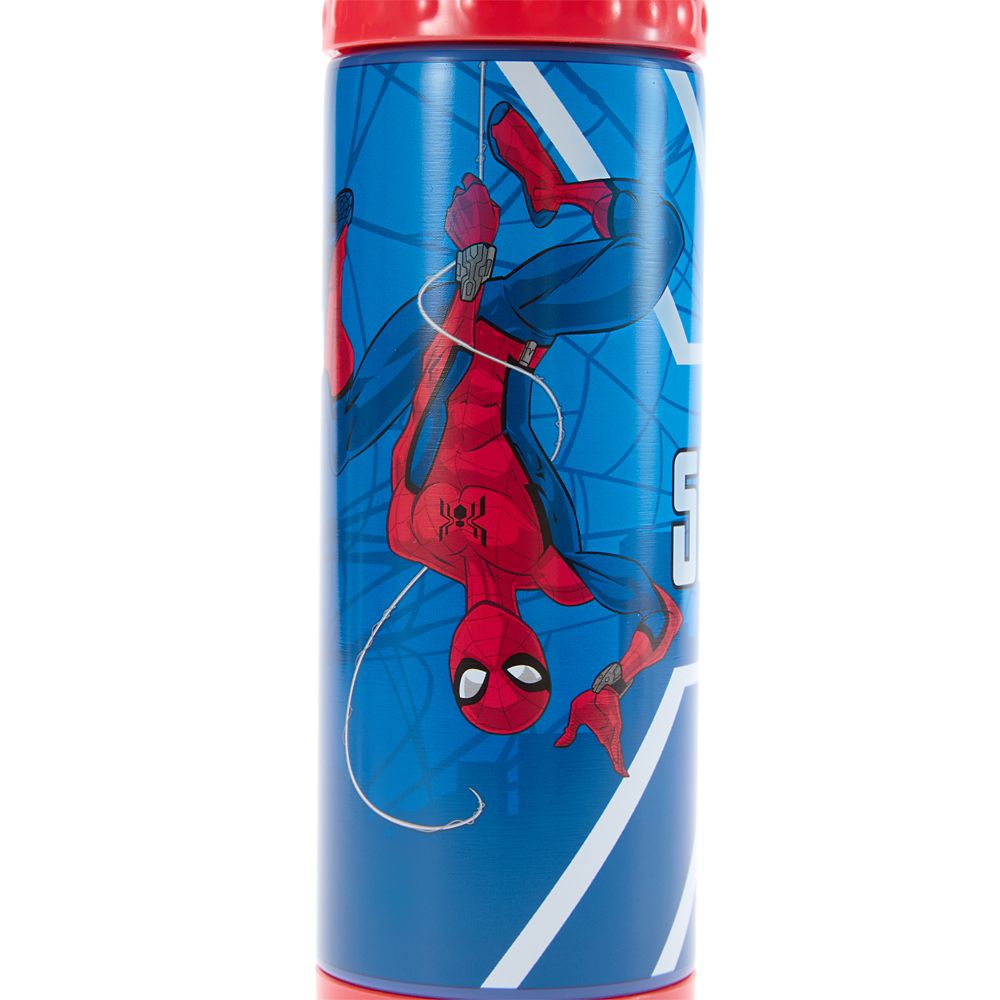 Spider-Man 16 oz. Stainless Steel Water Bottle with Built-In Straw