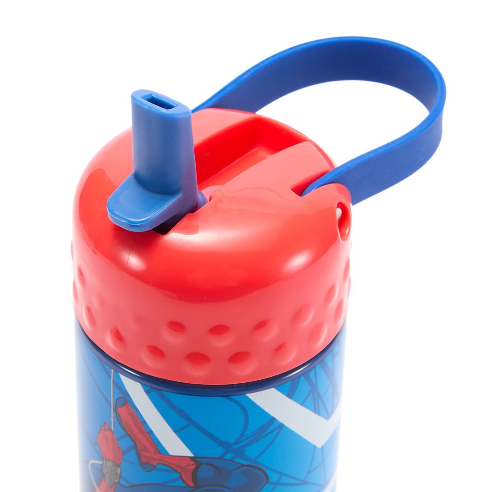 Spider-Man 16 oz. Stainless Steel Water Bottle with Built-In Straw