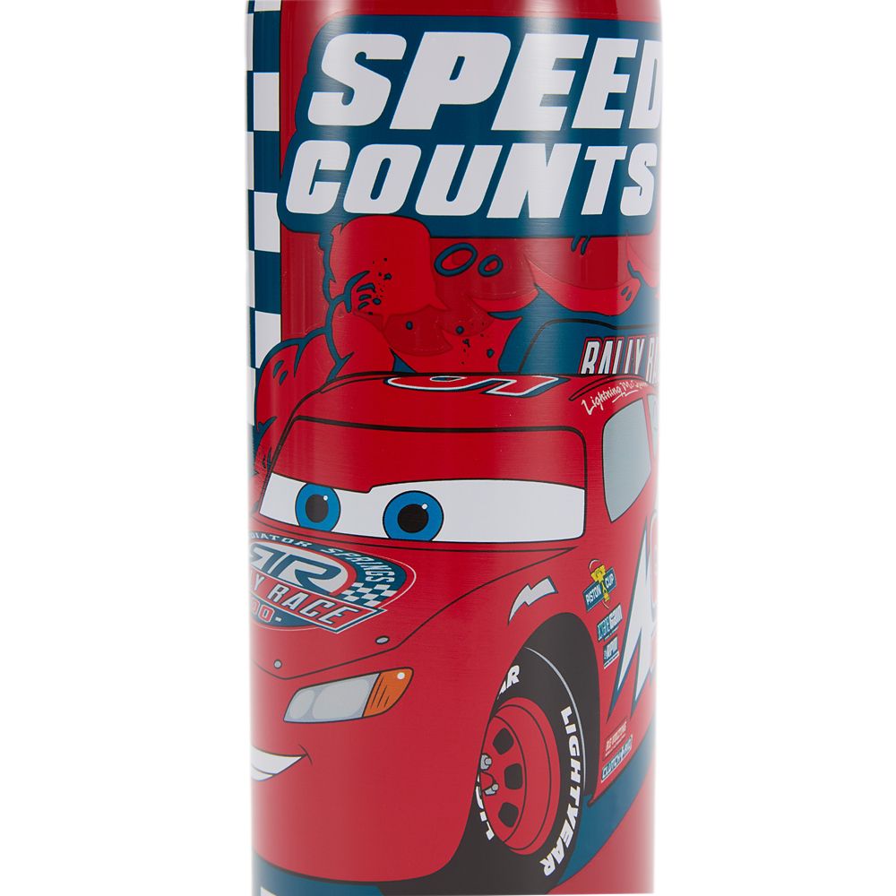 Lightning McQueen 16 oz. Stainless Steel Water Bottle with Built-In Straw &ndash; Cars
