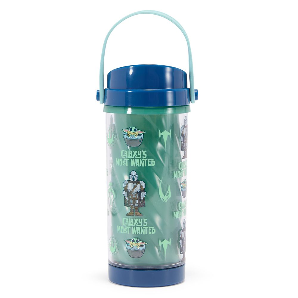 The Mandalorian and Grogu Water Bottle with Built-In Straw &ndash; Star Wars