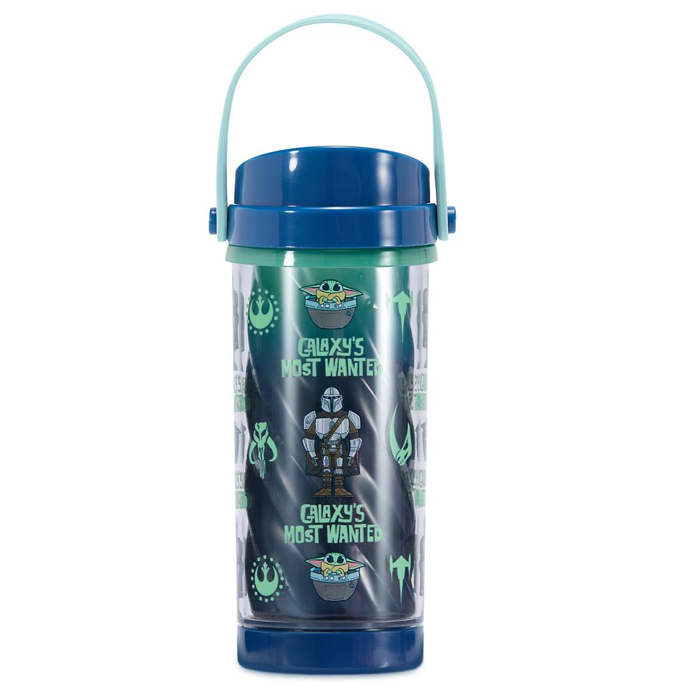 The Mandalorian and Grogu Water Bottle with Built-In Straw &ndash; Star Wars