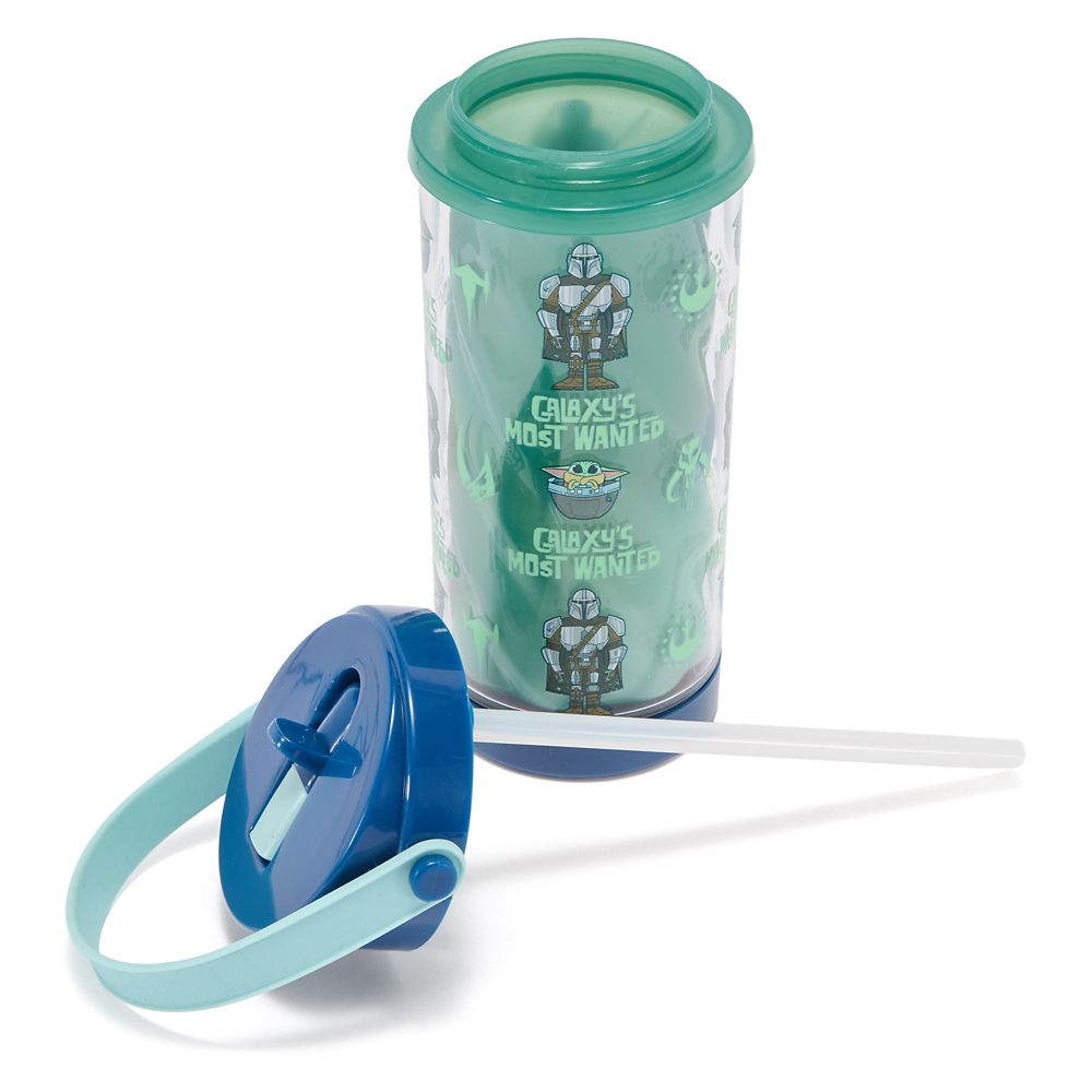 The Mandalorian and Grogu Water Bottle with Built-In Straw &ndash; Star Wars