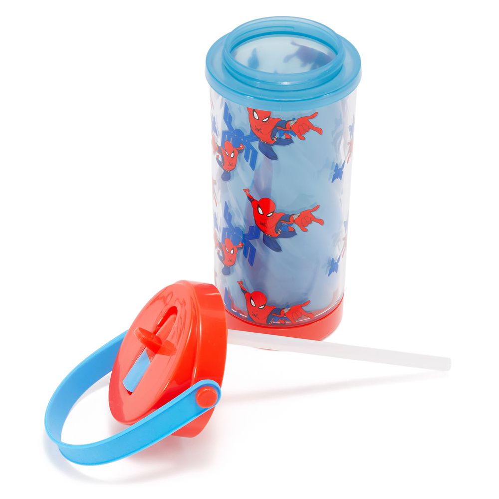 Spider-Man Water Bottle with Built-In Straw