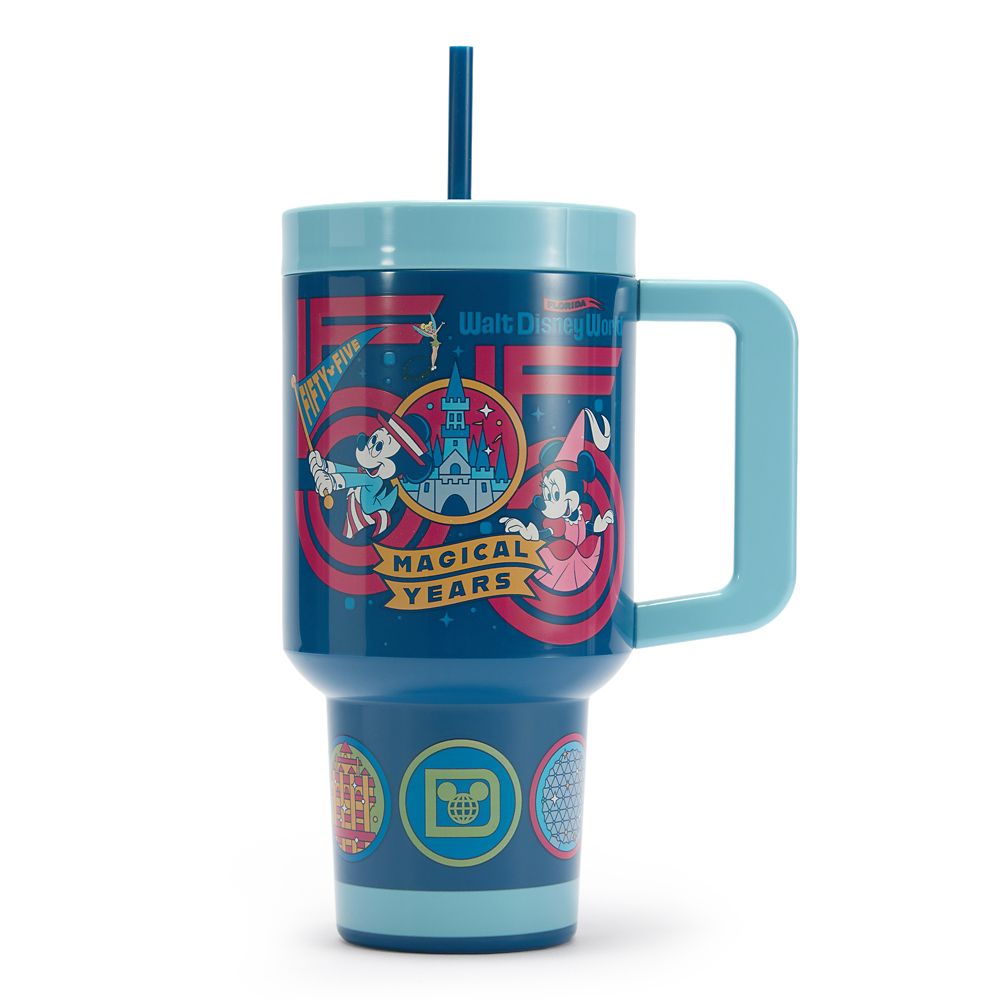 Mickey and Minnie Mouse Walt Disney World 55th Anniversary 33 oz. Travel Cup with Straw