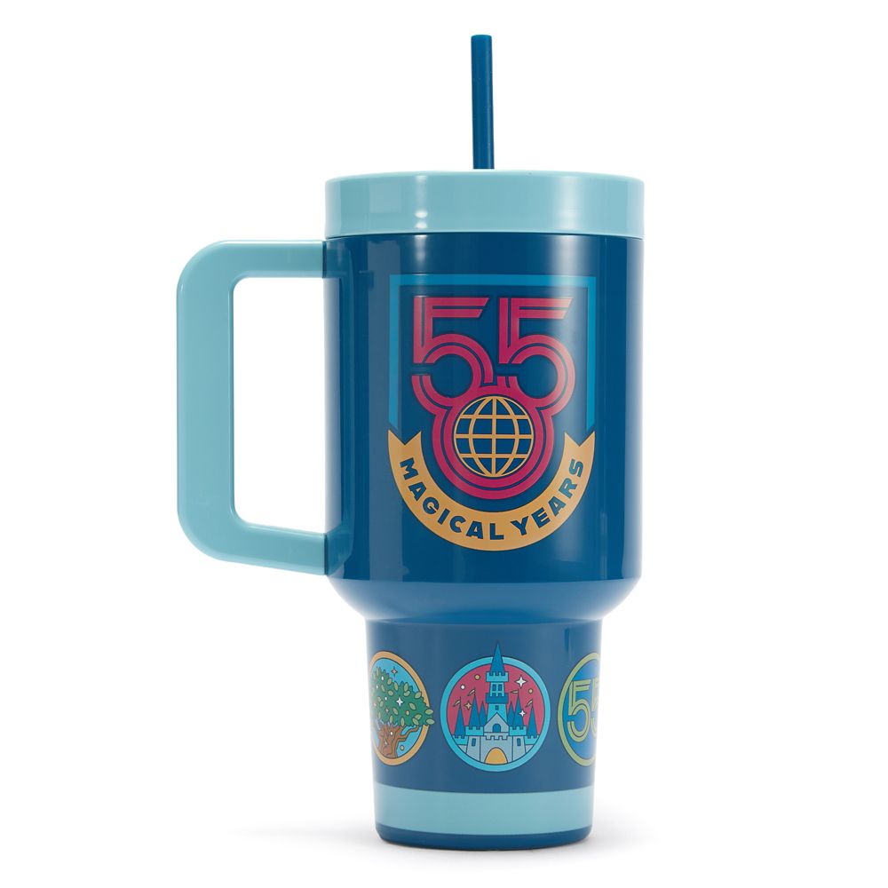 Mickey and Minnie Mouse Walt Disney World 55th Anniversary 33 oz. Travel Cup with Straw