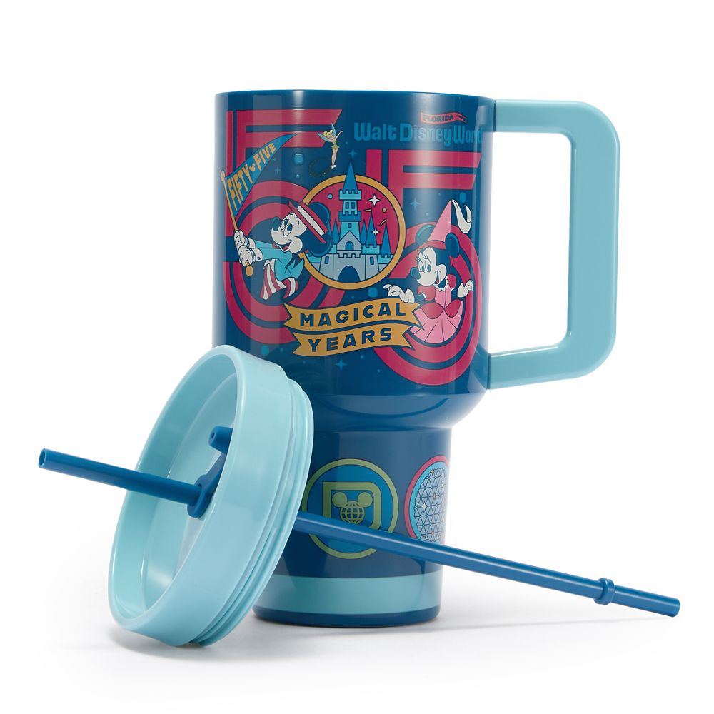Mickey and Minnie Mouse Walt Disney World 55th Anniversary 33 oz. Travel Cup with Straw