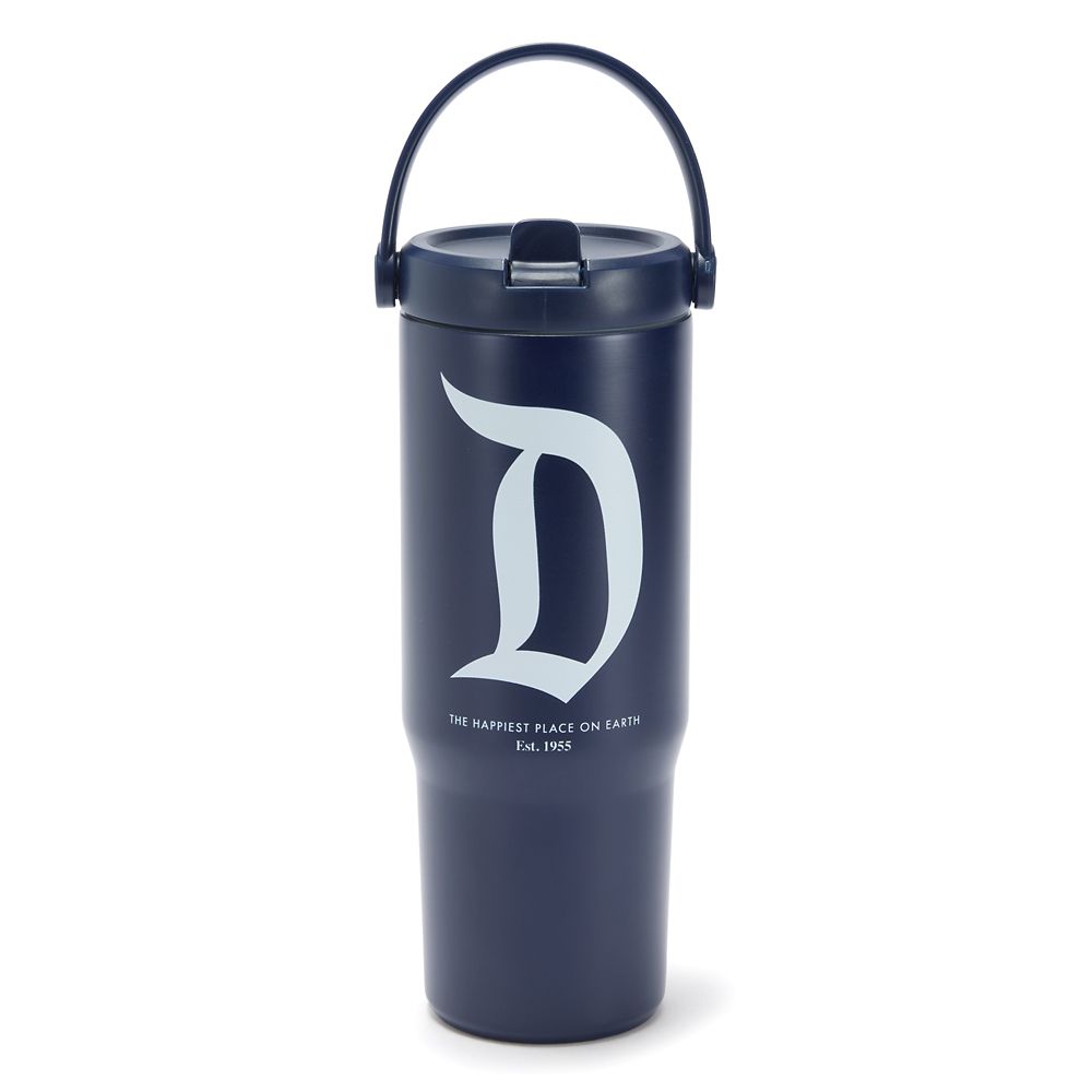Disneyland 27 oz. Stainless Steel Water Bottle with Built-In Straw &ndash; Navy