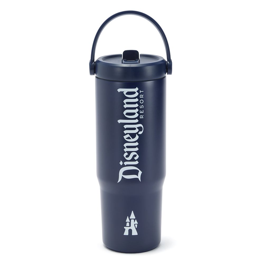 Disneyland 27 oz. Stainless Steel Water Bottle with Built-In Straw &ndash; Navy