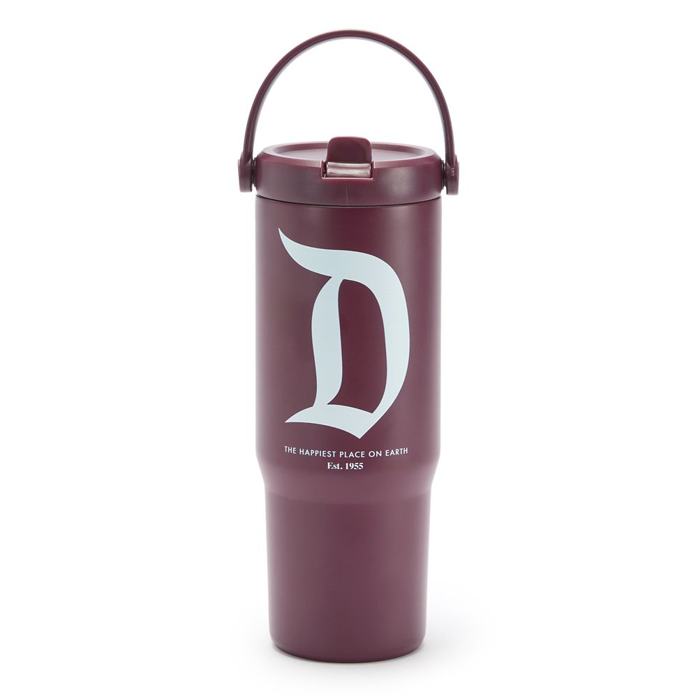 Disneyland 27 oz. Stainless Steel Water Bottle with Built-In Straw &ndash; Maroon