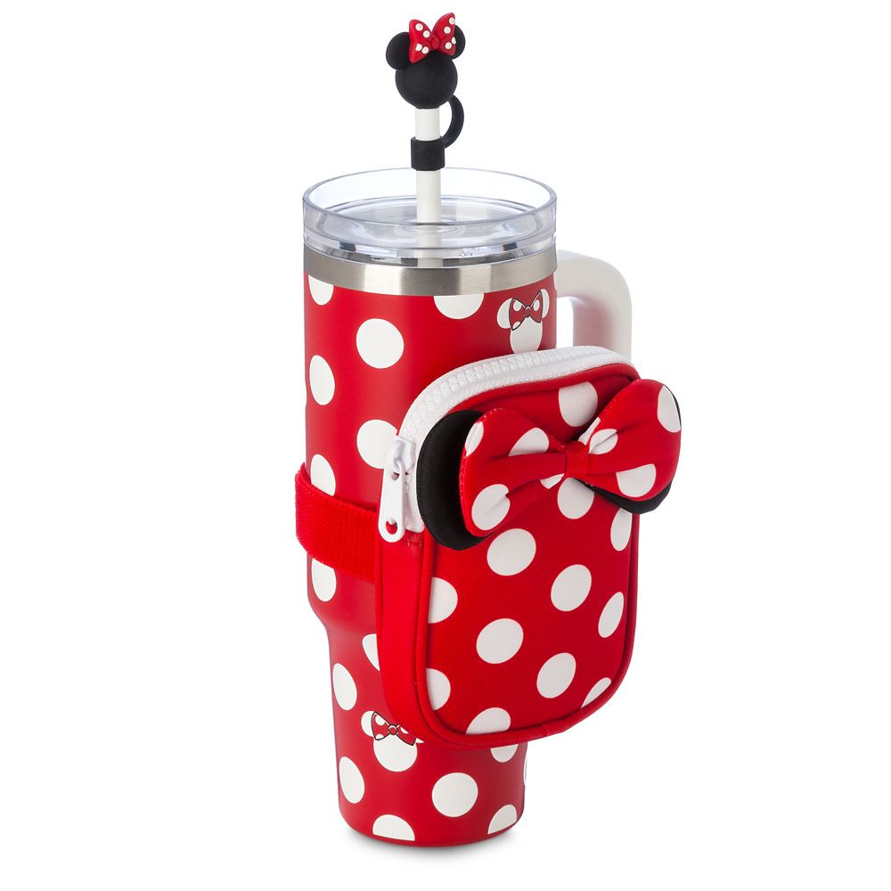 Minnie Mouse Icon Stainless Steel Travel Tumbler with Straw plus Zip Case