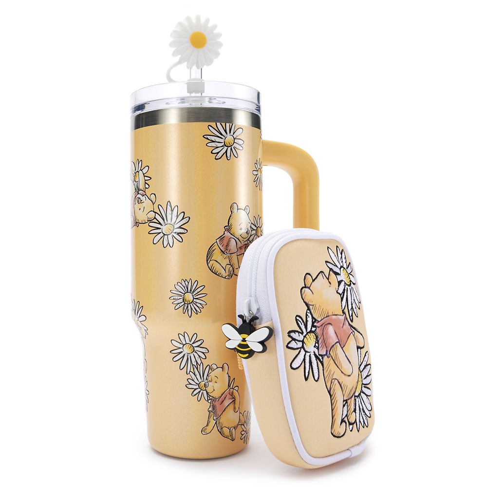 Winnie the Pooh 30 oz. Stainless Steel Travel Tumbler with Straw plus Zip Case