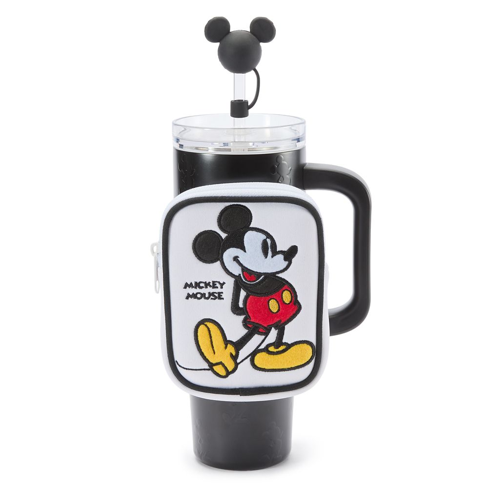 Mickey Mouse Stainless Steel Travel Tumbler with Straw plus Zip Case