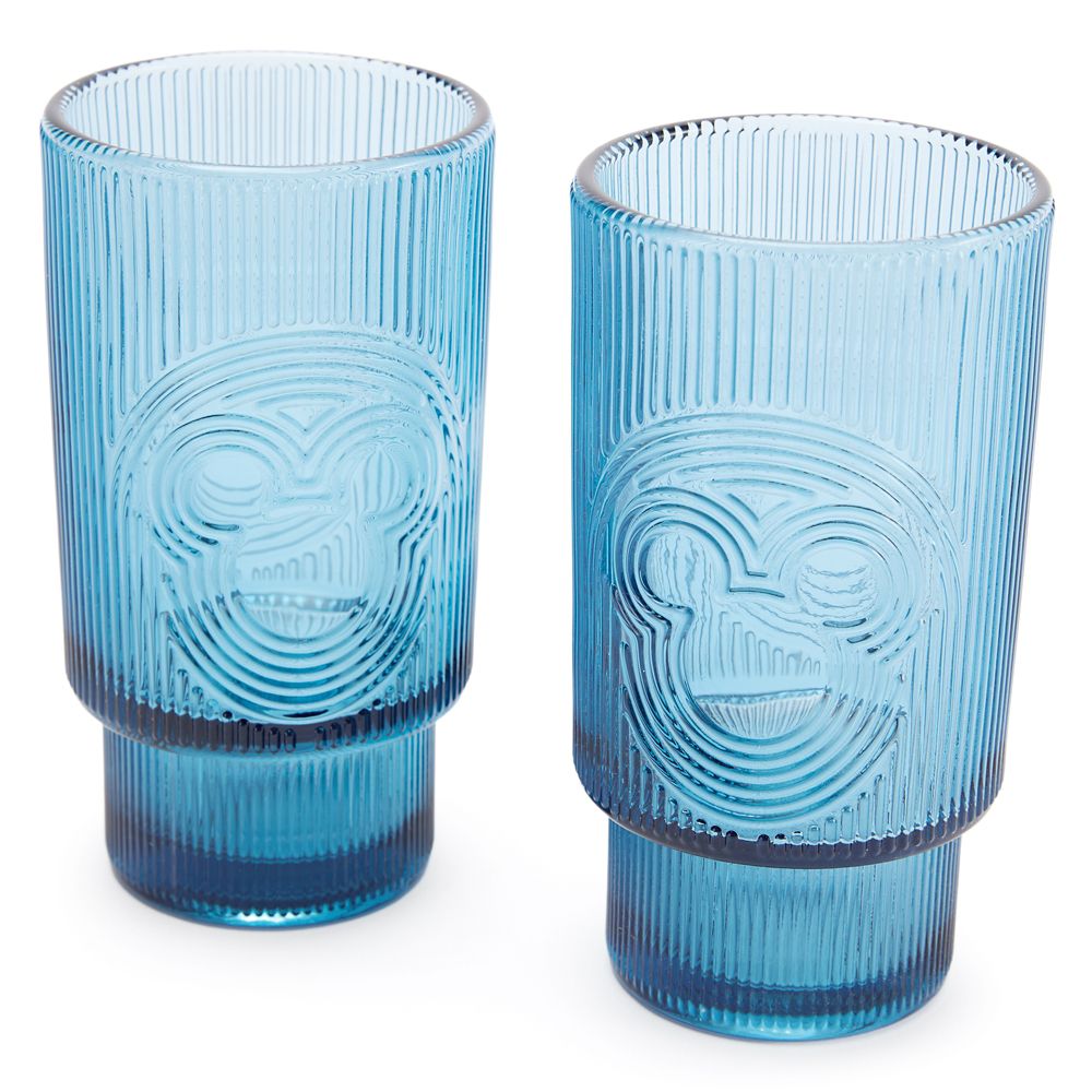 Mickey Mouse Icon Glass Tumbler Set &ndash; Blue