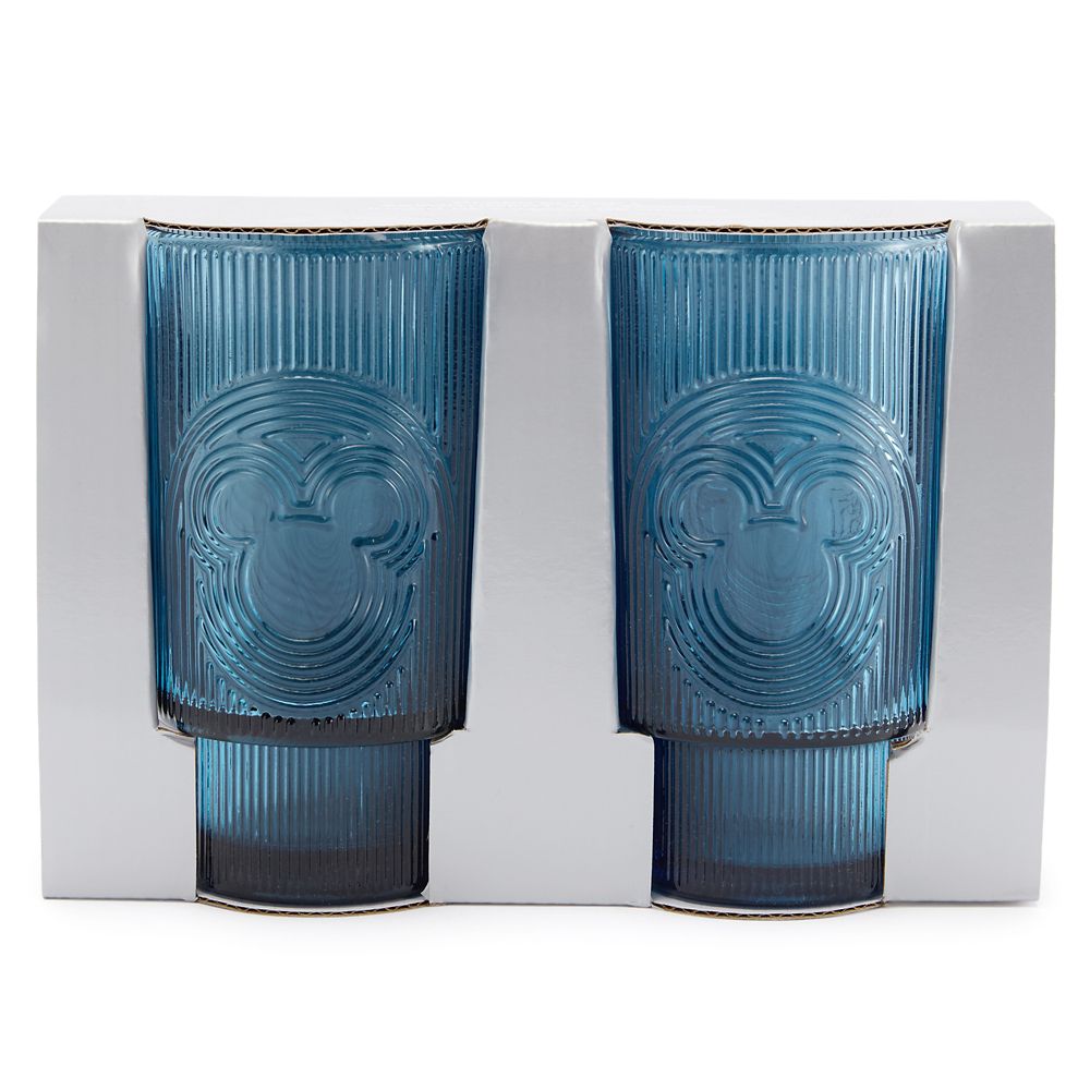 Mickey Mouse Icon Glass Tumbler Set &ndash; Blue