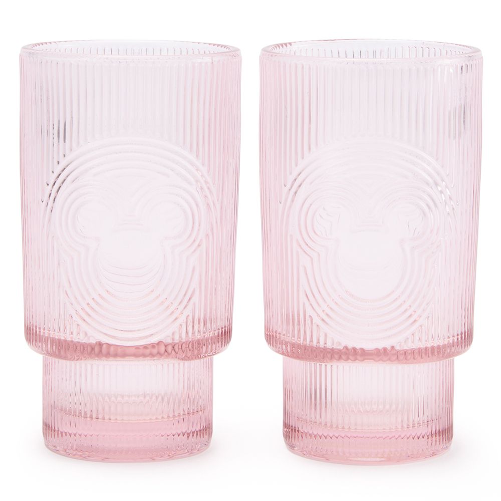 Mickey Mouse Icon Glass Tumbler Set &ndash; Pink