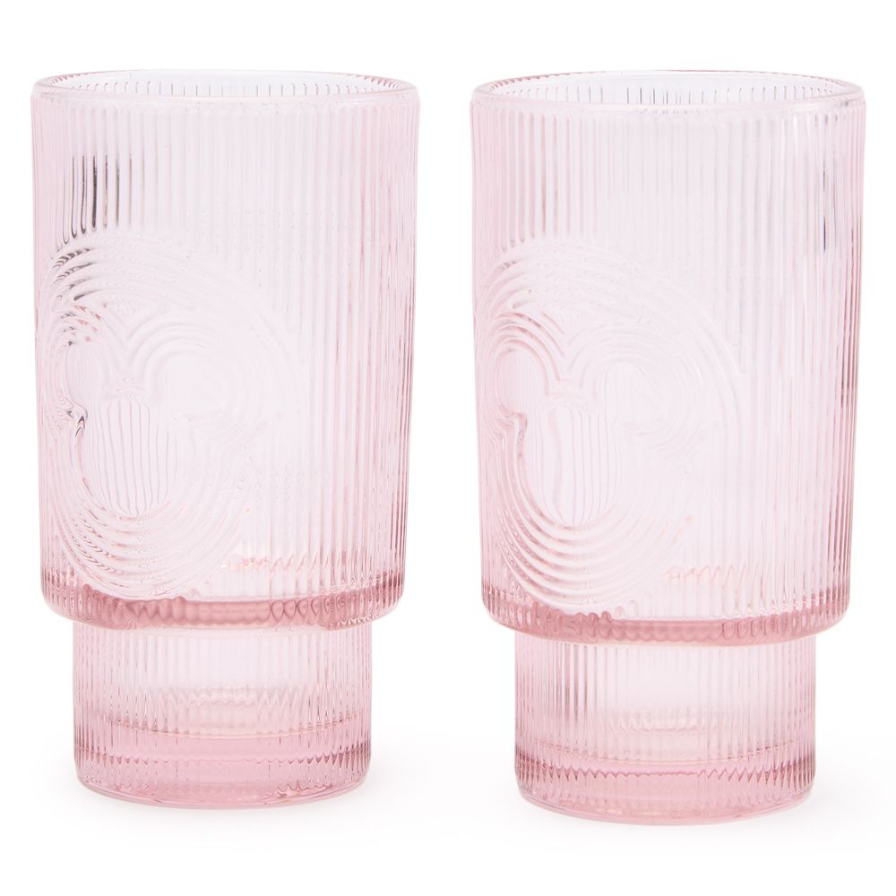 Mickey Mouse Icon Glass Tumbler Set &ndash; Pink