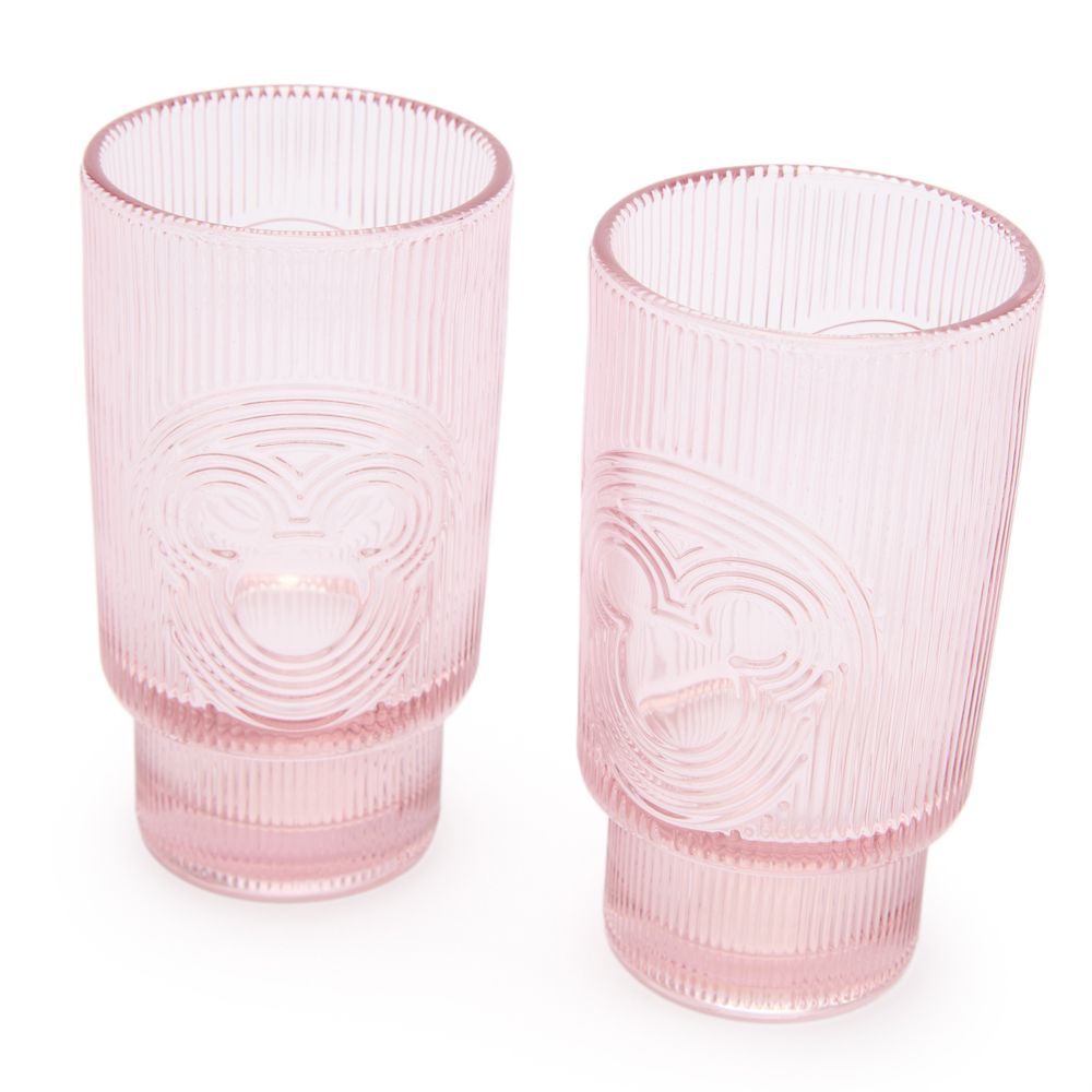 Mickey Mouse Icon Glass Tumbler Set &ndash; Pink