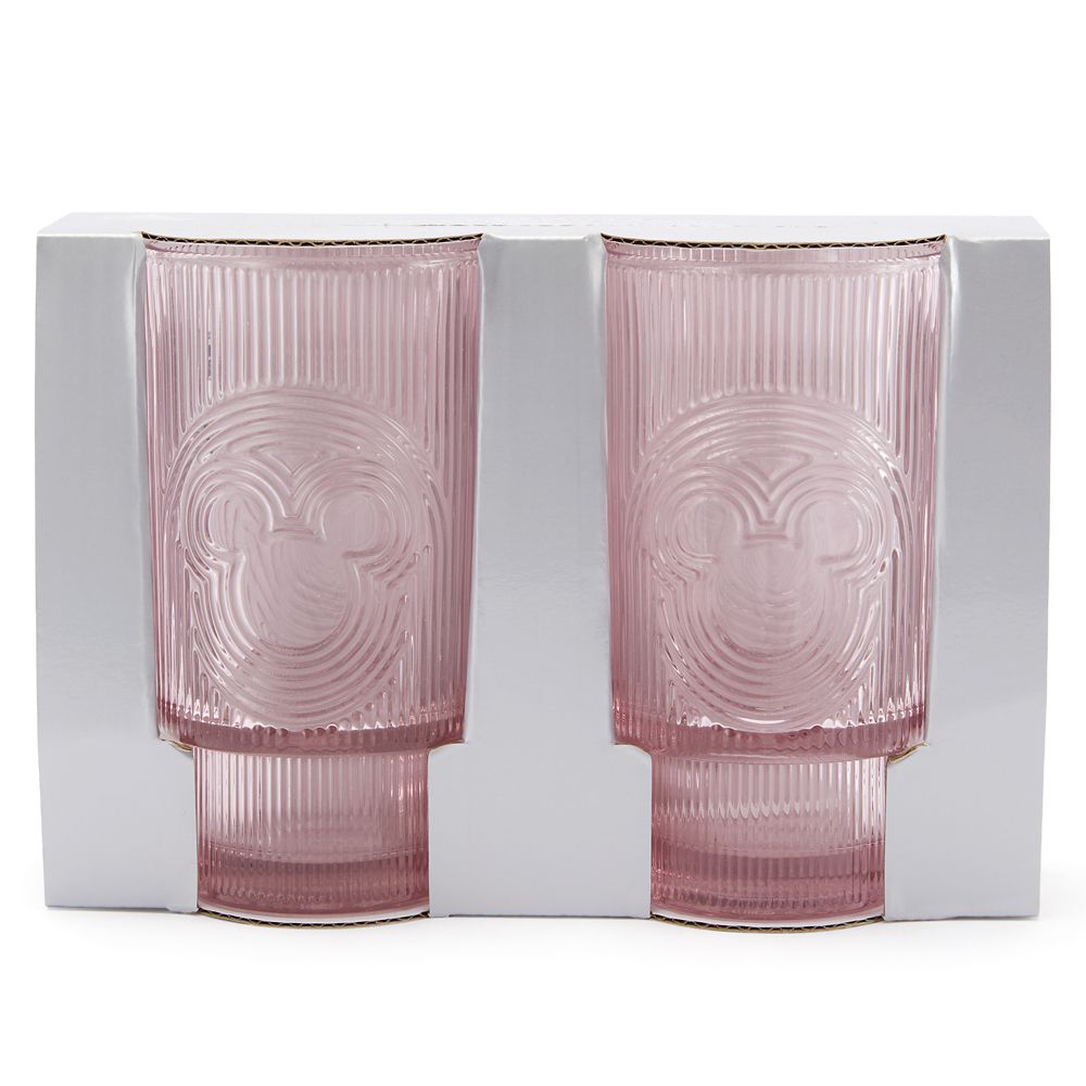 Mickey Mouse Icon Glass Tumbler Set &ndash; Pink