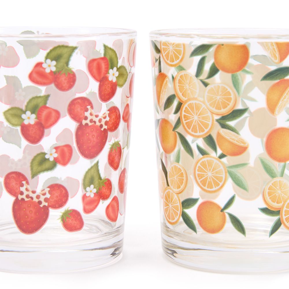 Mickey and Minnie Mouse Icon Strawberry and Oranges Glassware Set