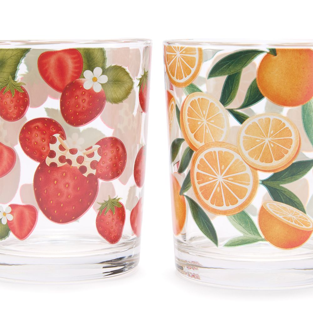 Mickey and Minnie Mouse Icon Strawberry and Oranges Glassware Set