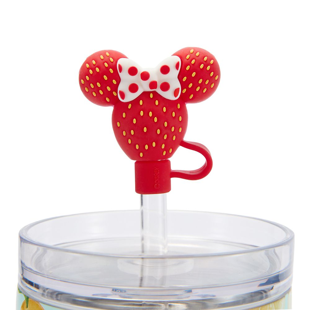Mickey and Minnie Mouse Icon Strawberry and Oranges 30 oz. Stainless Steel Travel Tumbler with Straw plus Zip Case
